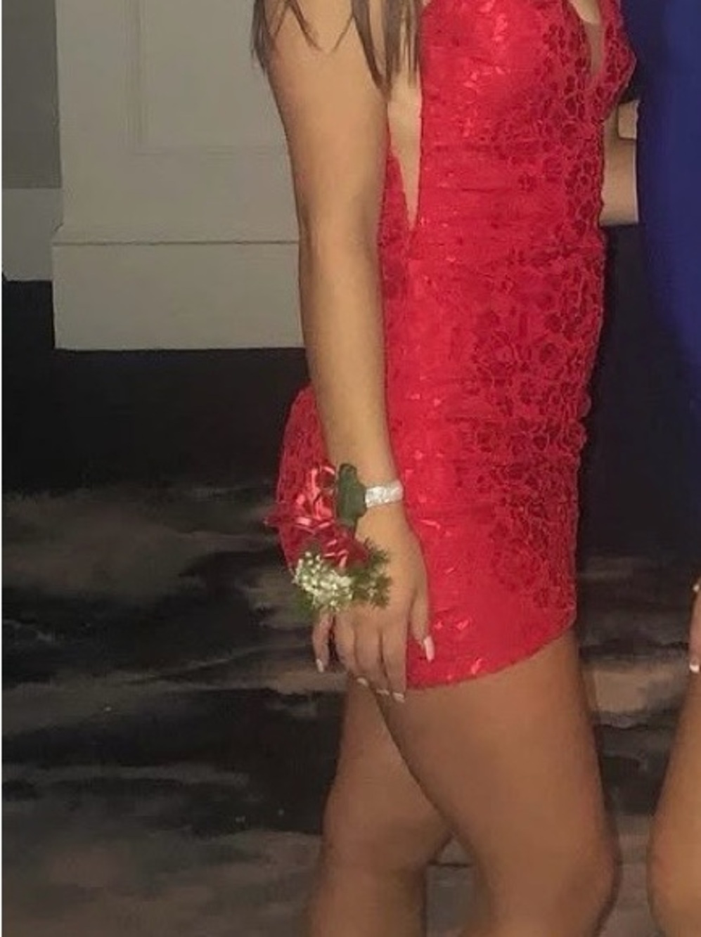 Nina Canacci Red Lace Bodycon Mini Dress